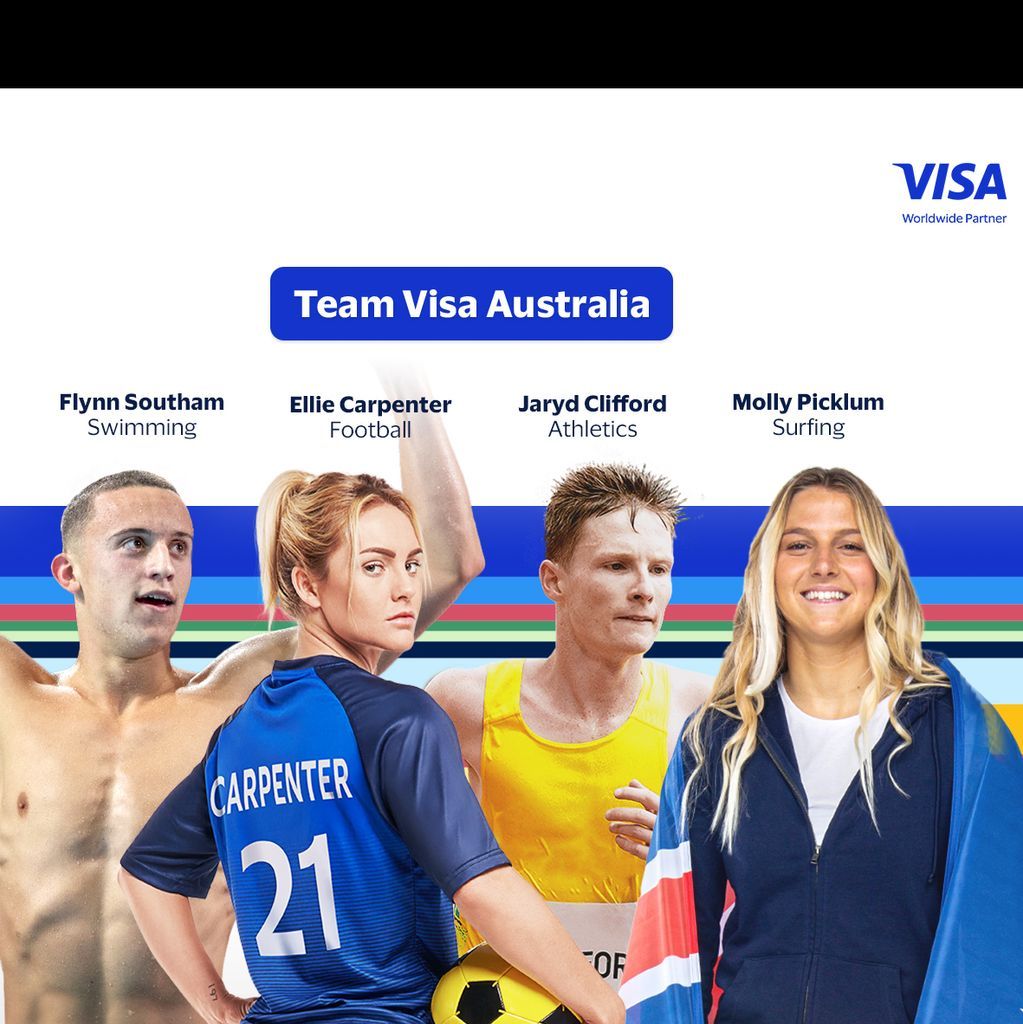 Visa rallies behind four Australian athletes for Paris 2024 Olympics and Paralympic Games